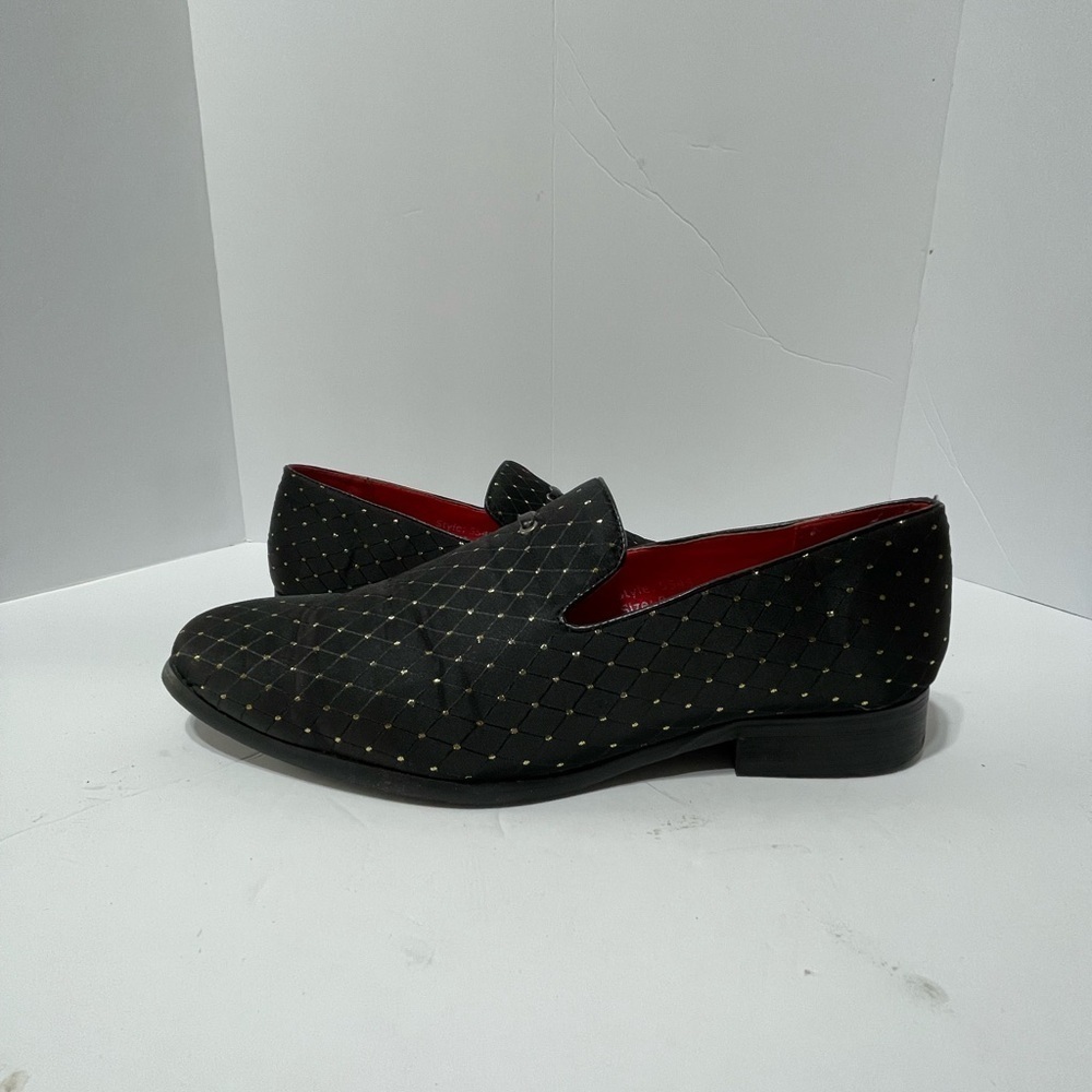Men’s Portabella Signature Elegant Black Loafers with Red Interior Size 9‎